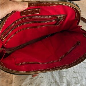 Dooney & Bourke Forest Green and Chestnut Leather Satchel